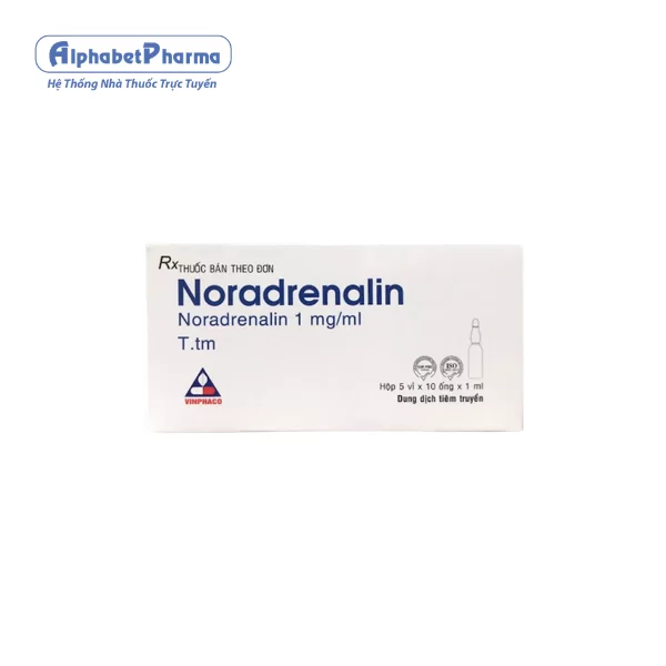 Solution for injection Noradrenalin 1mg/ml Vinphaco (50 ampoules/box)