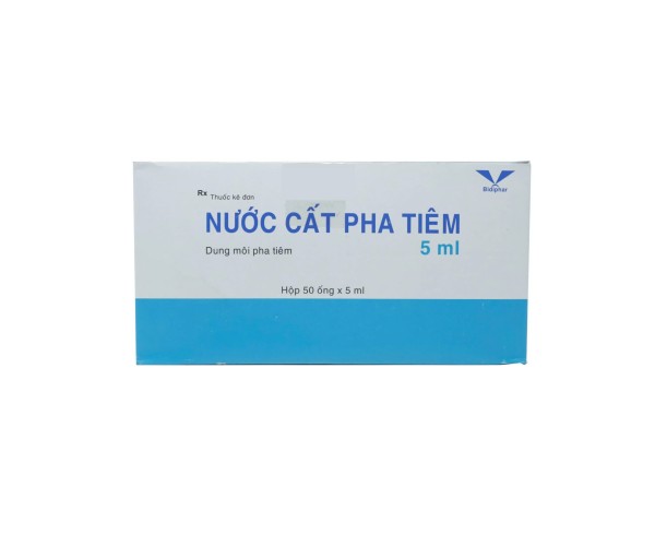 Nước cất pha tiêm Bidiphar 5ml (50 ống/hộp)