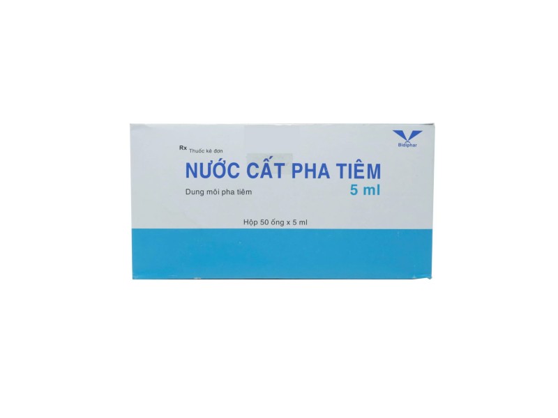 Nước cất pha tiêm Bidiphar 5ml (50 ống/hộp)