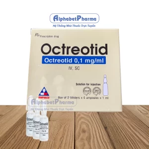 Dung dịch tiêm Octreotid Vinphaco 0.1mg/ml (2 vỉ x 5 ống/hộp)