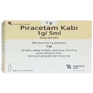 Dung dịch tiêm Piracetam Kabi 1g/5ml (2 vỉ x 6 ống/hộp)