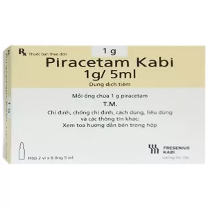 Dung dịch tiêm Piracetam Kabi 1g/5ml (2 vỉ x 6 ống/hộp)
