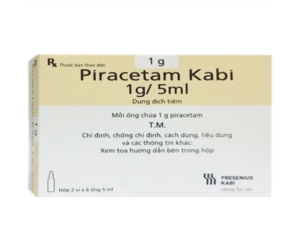 Dung dịch tiêm Piracetam Kabi 1g/5ml (2 vỉ x 6 ống/hộp)