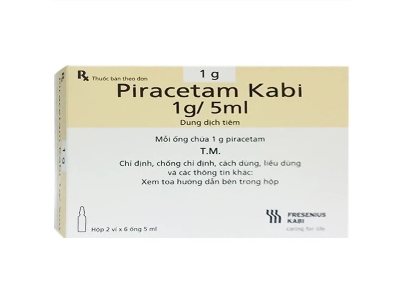Dung dịch tiêm Piracetam Kabi 1g/5ml (2 vỉ x 6 ống/hộp)