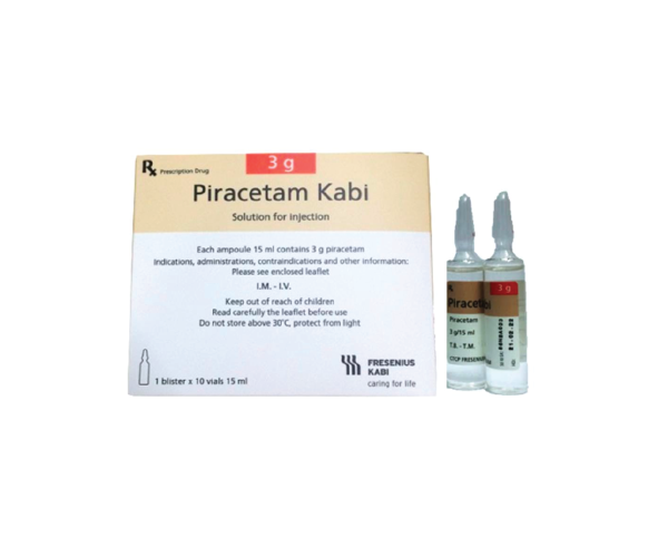 Dung dịch tiêm Piracetam Kabi 3g/15ml (10 ống/hộp)