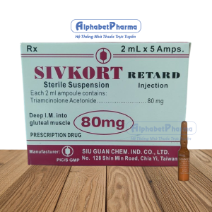 Hỗn dịch dùng tiêm bắp và tiêm khớp Sivkort Retard 80mg/2ml (5 ống/hộp)
