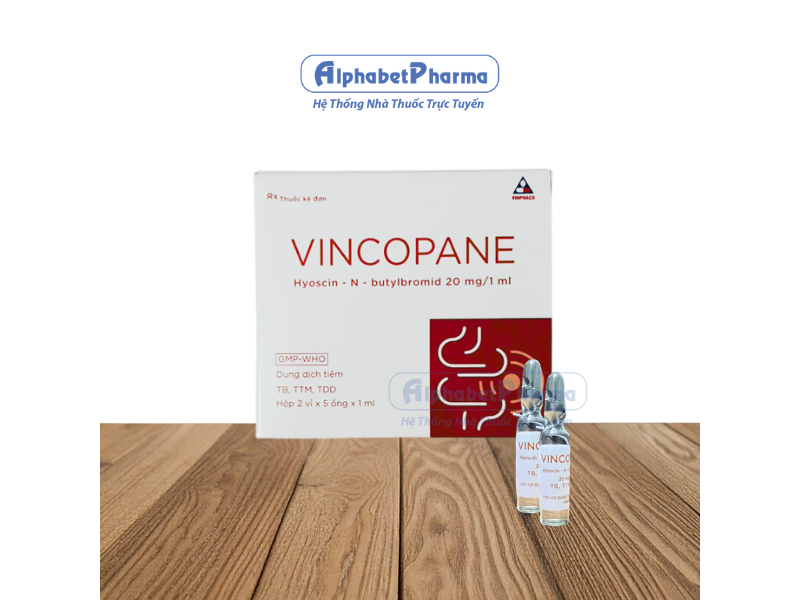 Dung dịch tiêm điều trị co thắt dạ dày, ruột Vincopane 20mg/ml (10 ống/hộp)