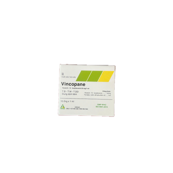 Dung dịch tiêm điều trị co thắt dạ dày, ruột Vincopane 20mg/ml (10 ống/hộp)