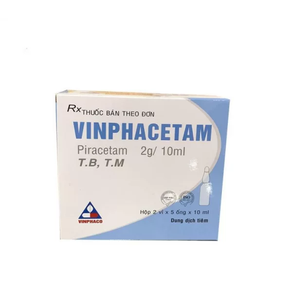 Solution for injection Vinphacetam 2g/10ml (2 blisters x 5 ampoules/box)