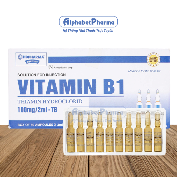 Dung dịch tiêm Vitamin B1 HDPHARMA 100mg (50 ống/hộp)