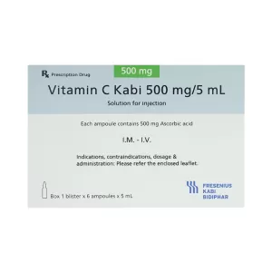 Dung dịch tiêm Vitamin C Kabi 500mg (6 ống/hộp)