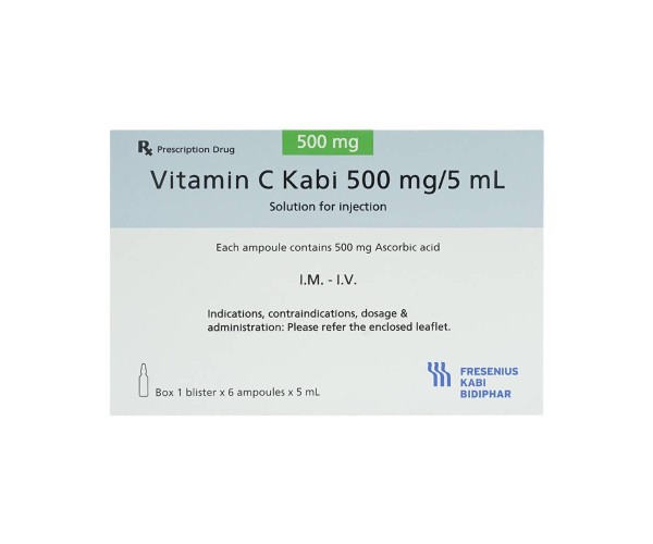 Dung dịch tiêm Vitamin C Kabi 500mg (6 ống/hộp)