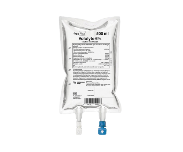 Dịch truyền Volulyte 6% 500ml (20 túi/thùng)