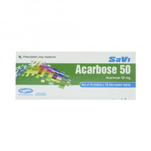 Thuốc trị bệnh tiểu đường Savi Acarbose 50mg (10 vỉ x 10 viên/hộp)