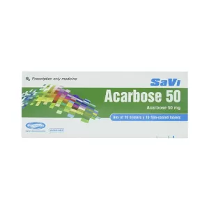 Savi Acarbose 50mg (10 vỉ x 10 viên/hộp)