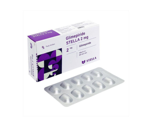 Thuốc điều trị tiểu đường Glimepiride Stella 2mg (3 vỉ x 10 viên/hộp)