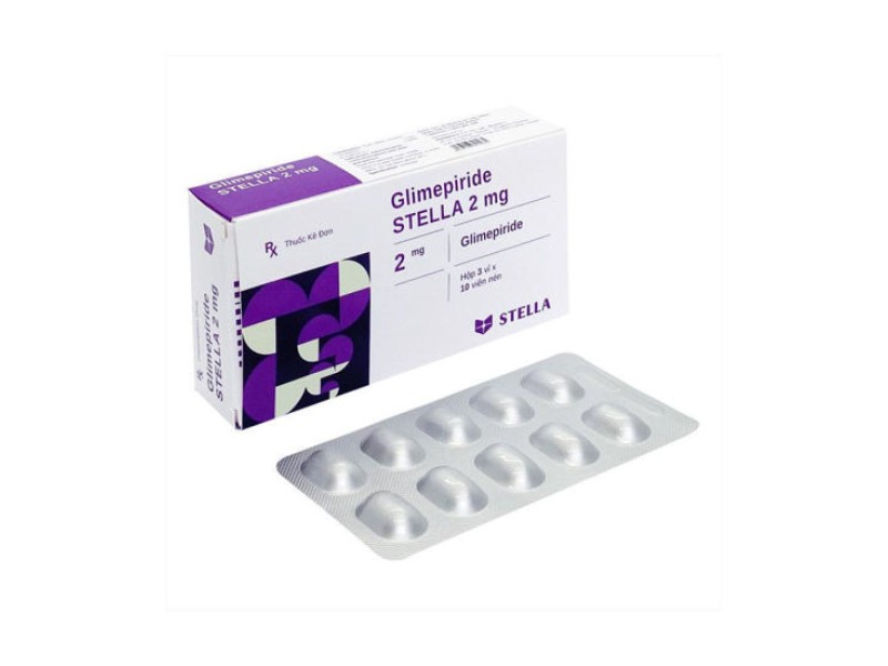 Thuốc điều trị tiểu đường Glimepiride Stella 2mg (3 vỉ x 10 viên/hộp)