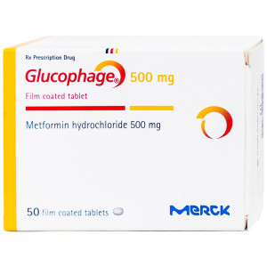 Thuốc trị bệnh đái tháo đường Glucophage 500mg (5 vỉ x 10 viên/hộp)
