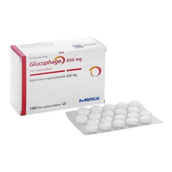 Thuốc trị bệnh đái tháo đường Glucophage 850mg (5 vỉ x 20 viên/hộp)