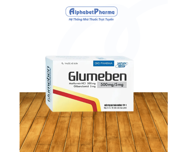 Thuốc trị bệnh tiểu đường Glumeben DHG 500mg/5mg (3 vỉ x 10 viên/hộp)