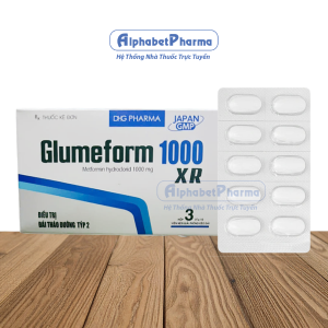 Thuốc trị bệnh tiểu đường Glumeform 1000mg XR DHG (3 vỉ x 10 viên/hộp)