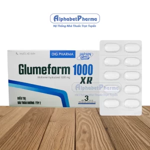 Thuốc trị bệnh tiểu đường Glumeform 1000mg XR DHG (3 vỉ x 10 viên/hộp)