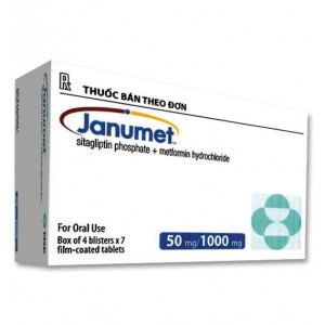 Thuốc trị bệnh tiểu đường Janumet 50/1000mg (4 vỉ x 7 viên/hộp)