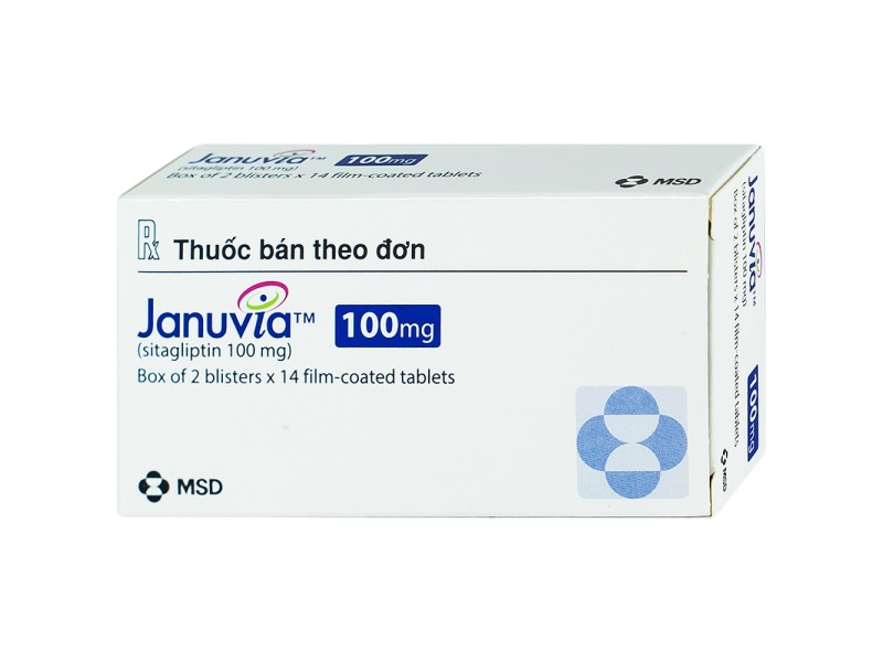 Thuốc trị bệnh tiểu đường Januvia 100mg (2 vỉ x 14 viên/hộp)