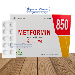 Thuốc trị bệnh tiểu đường Metformin 850mg Tv.Pharm (10 vỉ x 10 viên/hộp)