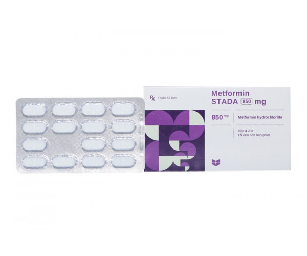 Thuốc trị bệnh tiểu đường Metformin Stella 850mg (4 vỉ x 15 viên/hộp)