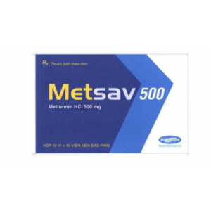 Thuốc trị bệnh tiểu đường Metsav 500mg (10 vỉ x 10 viên/hộp)