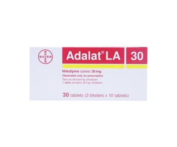 Thuốc điều trị tăng huyết áp Adalat LA 30mg (3 vỉ x 10 viên/hộp)