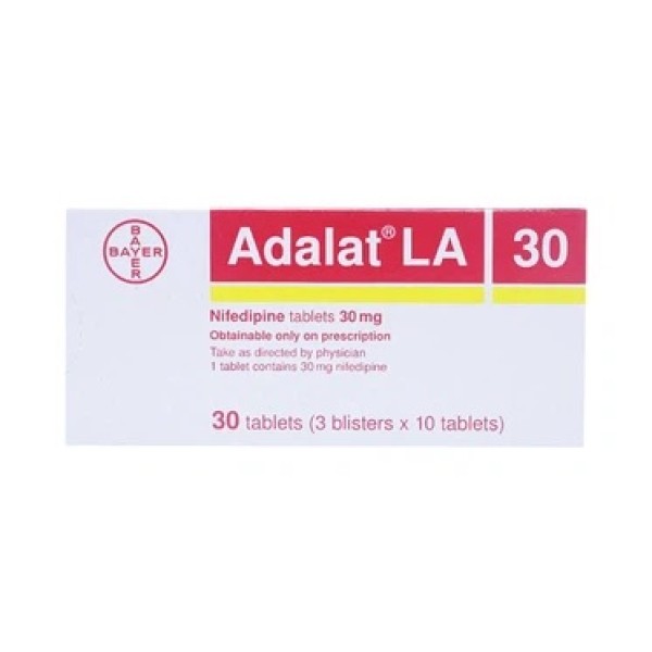 Thuốc điều trị tăng huyết áp Adalat LA 30mg (3 vỉ x 10 viên/hộp)