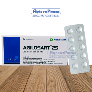 Thuốc điều trị tăng huyết áp, suy tim Agilosart 25 (4 vỉ x 10 viên/hộp)
