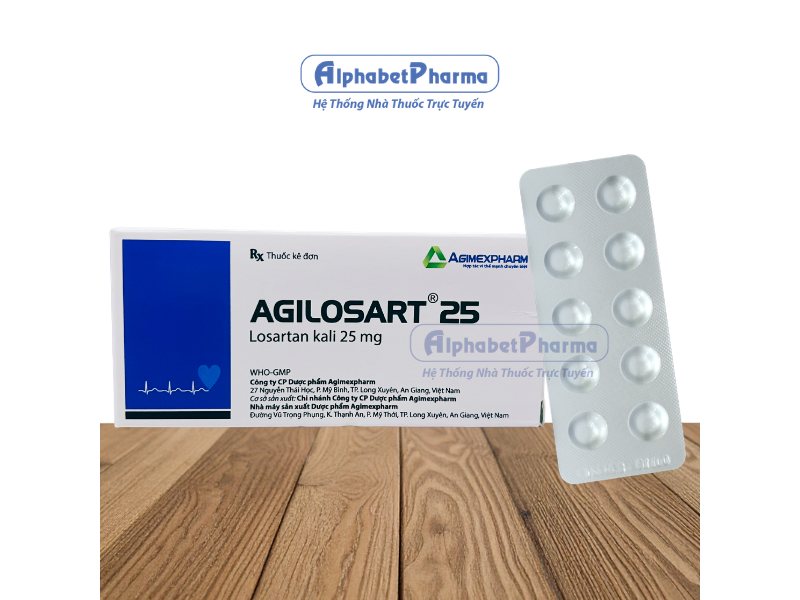 Thuốc điều trị tăng huyết áp, suy tim Agilosart 25 (4 vỉ x 10 viên/hộp)
