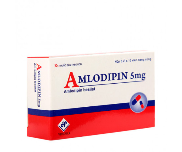 Thuốc trị cao huyết áp Amlodipin 5mg Vidipha (3 vỉ x 10 viên/hộp)