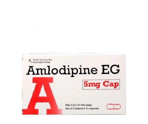 Thuốc điều trị cao huyết áp Amlodipine EG 5mg (3 vỉ x 10 viên/hộp)