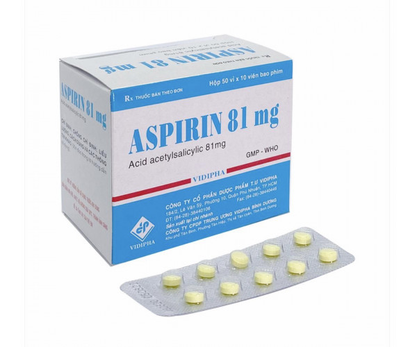 Thuốc phòng ngừa tai biến Aspirin 81mg Vidipha (10 vỉ x 10 viên/hộp)
