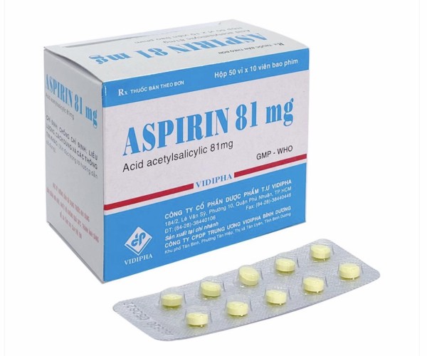 Aspirin 81mg Vidipha (10 vỉ x 10 viên/hộp) Thuốc phòng ngừa tai biến