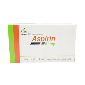 Thuốc phòng ngừa tai biến Aspirin 81mg Tv.pharm (10 vỉ x 10 viên/hộp)