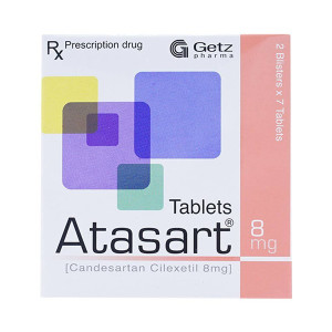 Thuốc trị cao huyết áp Atasart 8mg (2 vỉ x 7 viên/hộp)