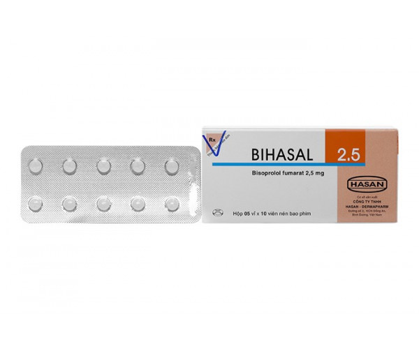 Thuốc trị cao huyết áp Bihasal 2.5mg (5 vỉ x 10 viên/hộp)