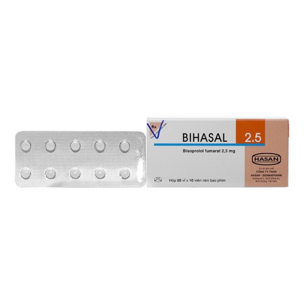 Thuốc trị cao huyết áp Bihasal 2.5mg (5 vỉ x 10 viên/hộp)
