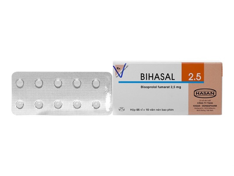 Thuốc trị cao huyết áp Bihasal 2.5mg (5 vỉ x 10 viên/hộp)