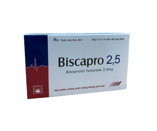 Thuốc tim mạch Biscapro 2.5 mg (2 vỉ x 14 viên/hộp)