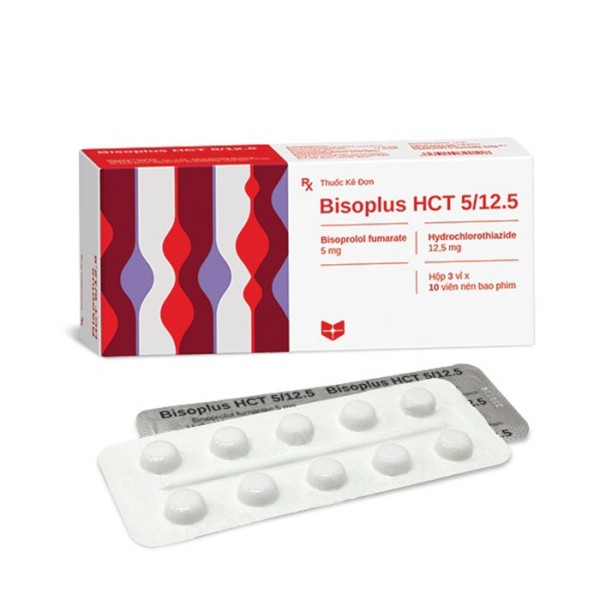 Thuốc trị cao huyết áp Bisoplus HCT 5mg/12.5mg (3 vỉ  x 10 viên/hộp)