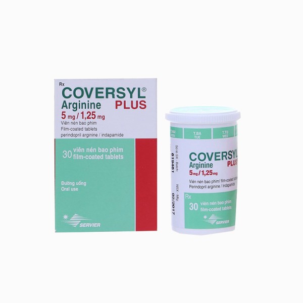 Thuốc trị cao huyết áp Coversyl Plus 5mg/1.25mg (30 viên/hộp)