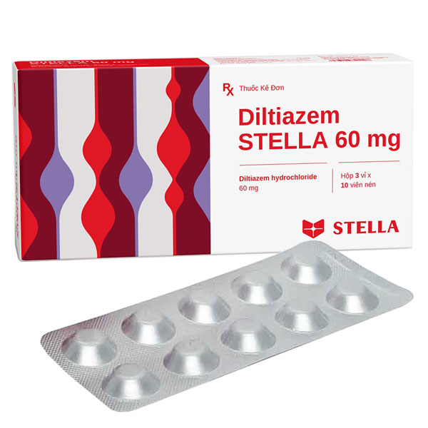 Thuốc điều trị đau thắt ngực Diltiazem Stella 60mg (3 vỉ x 10 viên/hộp)