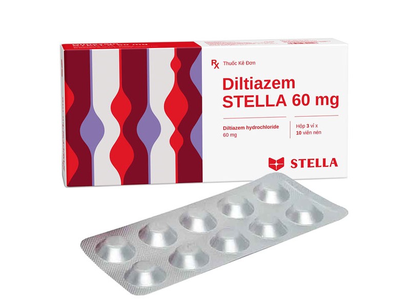 Thuốc điều trị đau thắt ngực Diltiazem Stella 60mg (3 vỉ x 10 viên/hộp)