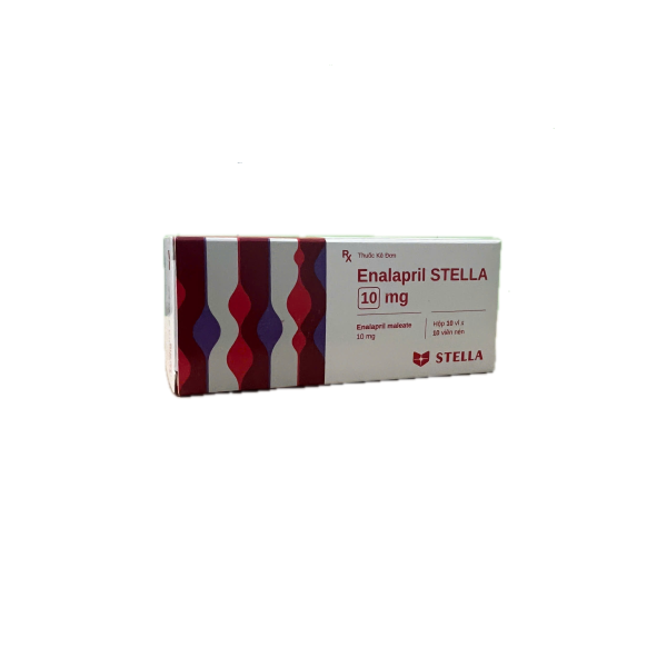 Thuốc điều trị suy tim sung huyết Enalapril Stella 10mg (10 vỉ x 10 viên/hộp)